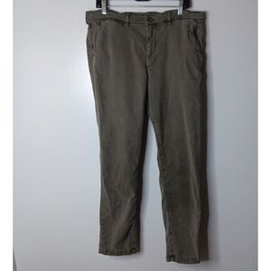 Faherty Coastline Premium Chino Pants Men 35X32 Olive Green Tailored Fit Stretch